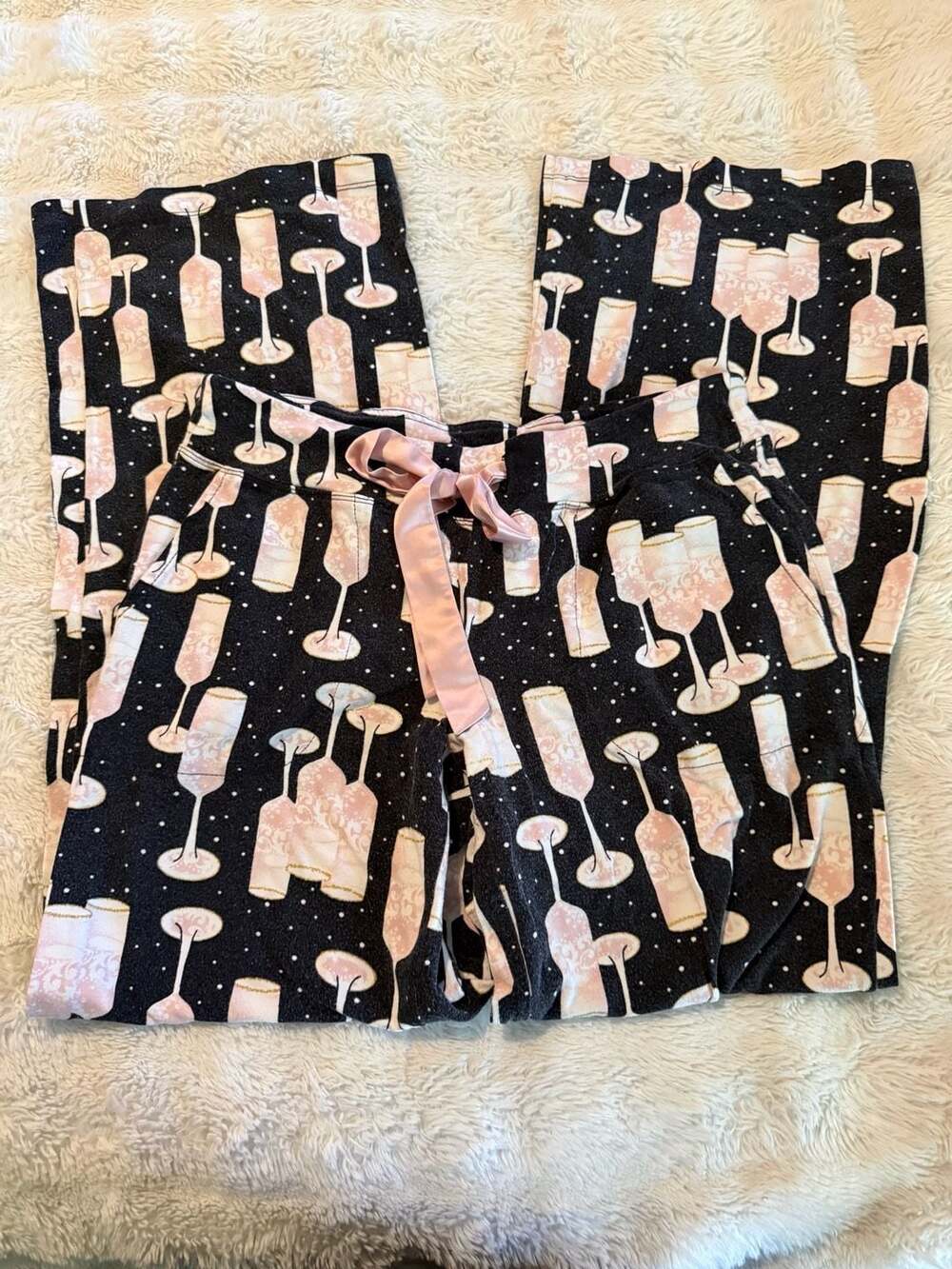 Soma Pajama Pants Xsmall Champagne Glass Print
